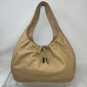 Salvatore Ferragamo Nude Light Weight Soft Leather Shoulder Bag